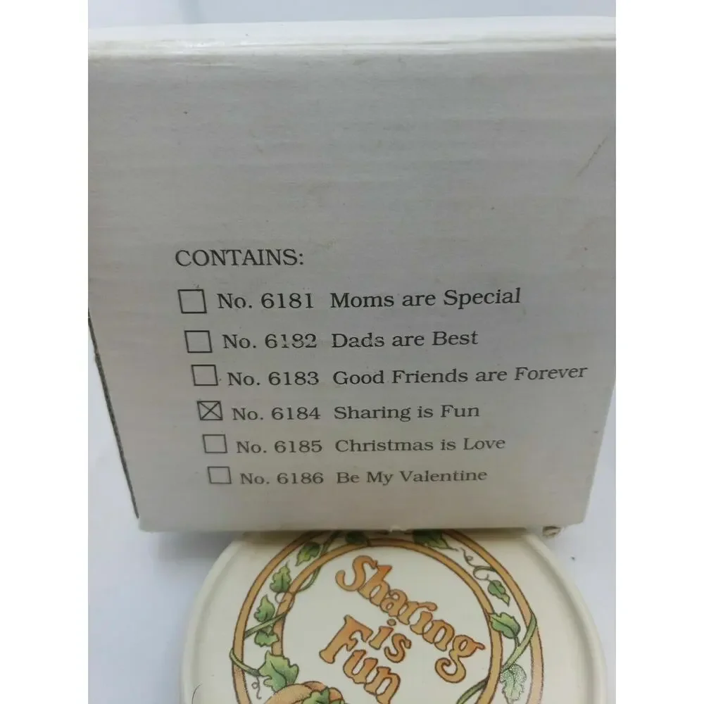 Watkins Country Kids Coffee Mug Cup w/ Coaster Lid Sharing is Caring No 6184 NIB